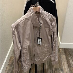 Emporio Armani Beige Jacket with Logo Accents
